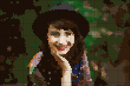 Portrait as a cross stitch pattern